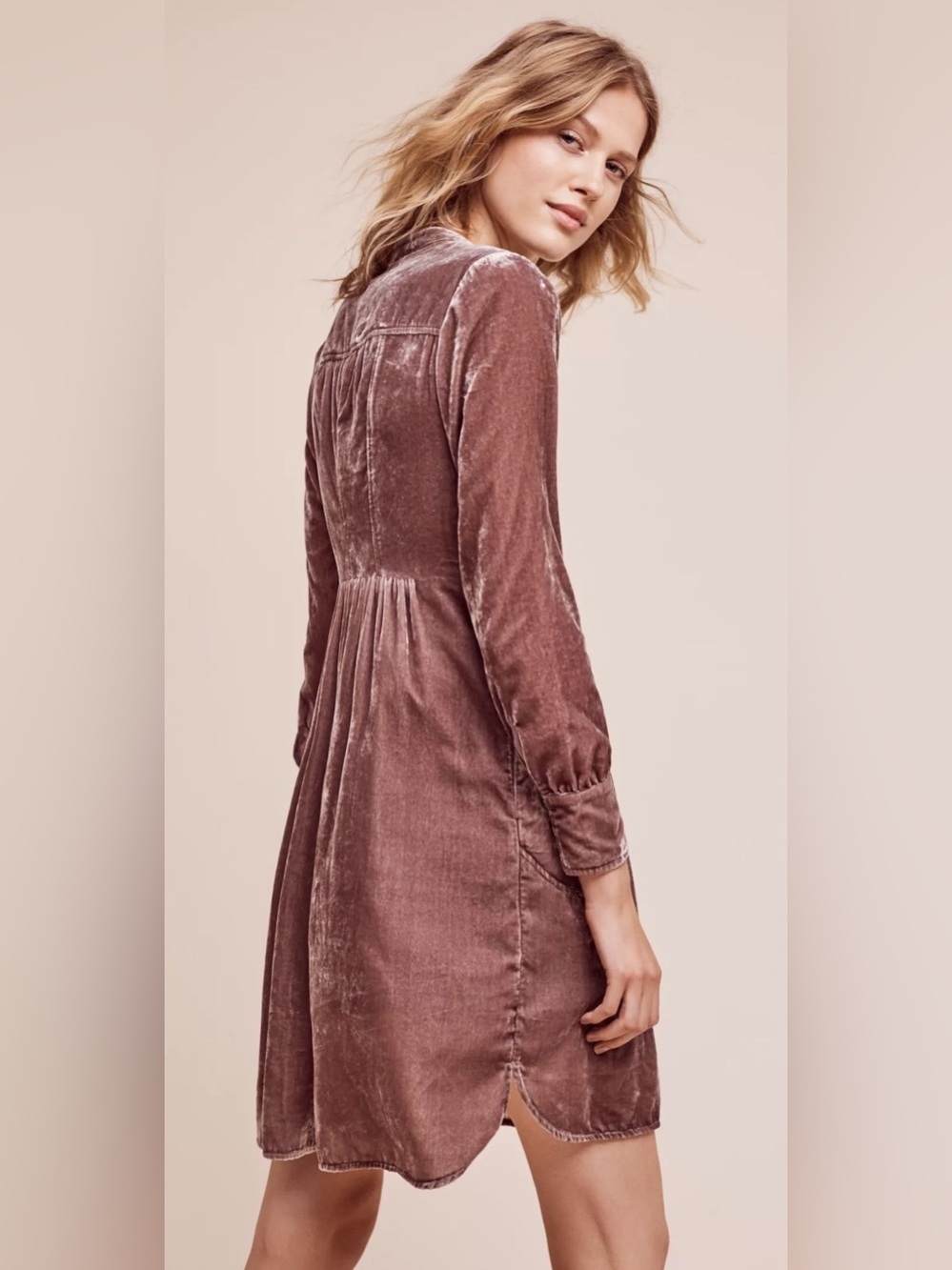 Anthropologie Holding Horses Velvet Shirt Dress Small - Picture 3 of 14